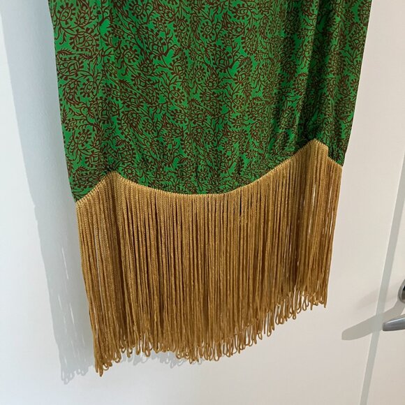 Vix Swimwear Karen Fringe Wrap Effect Midi Skirt Namaste Green NWT Size M - Picture 15 of 16